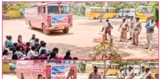 కోటలోని శ్రీ ప్రగతి విద్యా సంస్థలో అగ్ని ప్రమాదాలపై మాక్ డ్రిల్