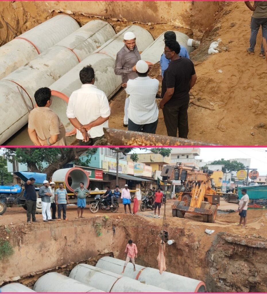 షేక్ జలీల్ అహ్మద్ ఆధ్వర్యంలో ఎన్సీఆర్ నగర్ కల్వర్టు పనులు శరవేగం